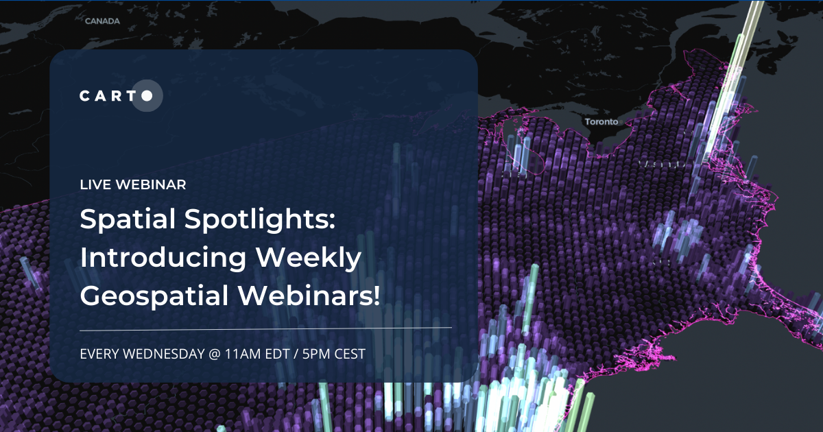 Spatial Spotlights: Introducing Weekly Geospatial Webinars!